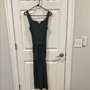 Bar III Green Ribbed Midi Sleeveless Dress